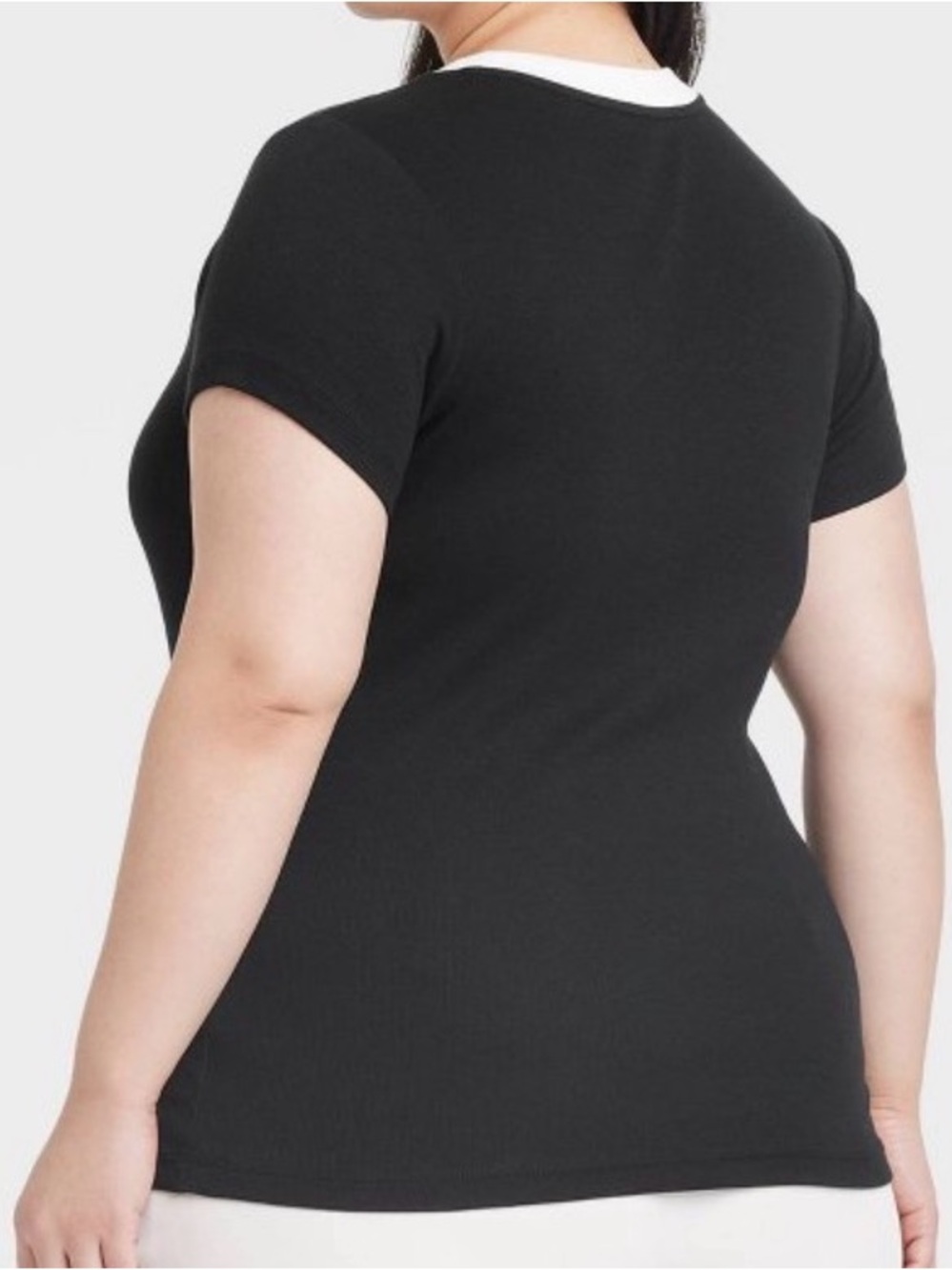 a new day Black Short-Sleeve Tee with White Crewneck - Picture 3 of 3